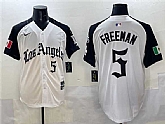 Men's Los Angeles Dodgers #5 Freddie Freeman White Black Mexico 2025 LA Gothic Style With Fernando Patch Vapor Premier Limited Stitched Jersey,baseball caps,new era cap wholesale,wholesale hats